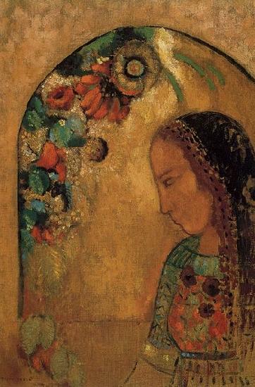 Odilon Redon Lady of the Flowers oil painting image